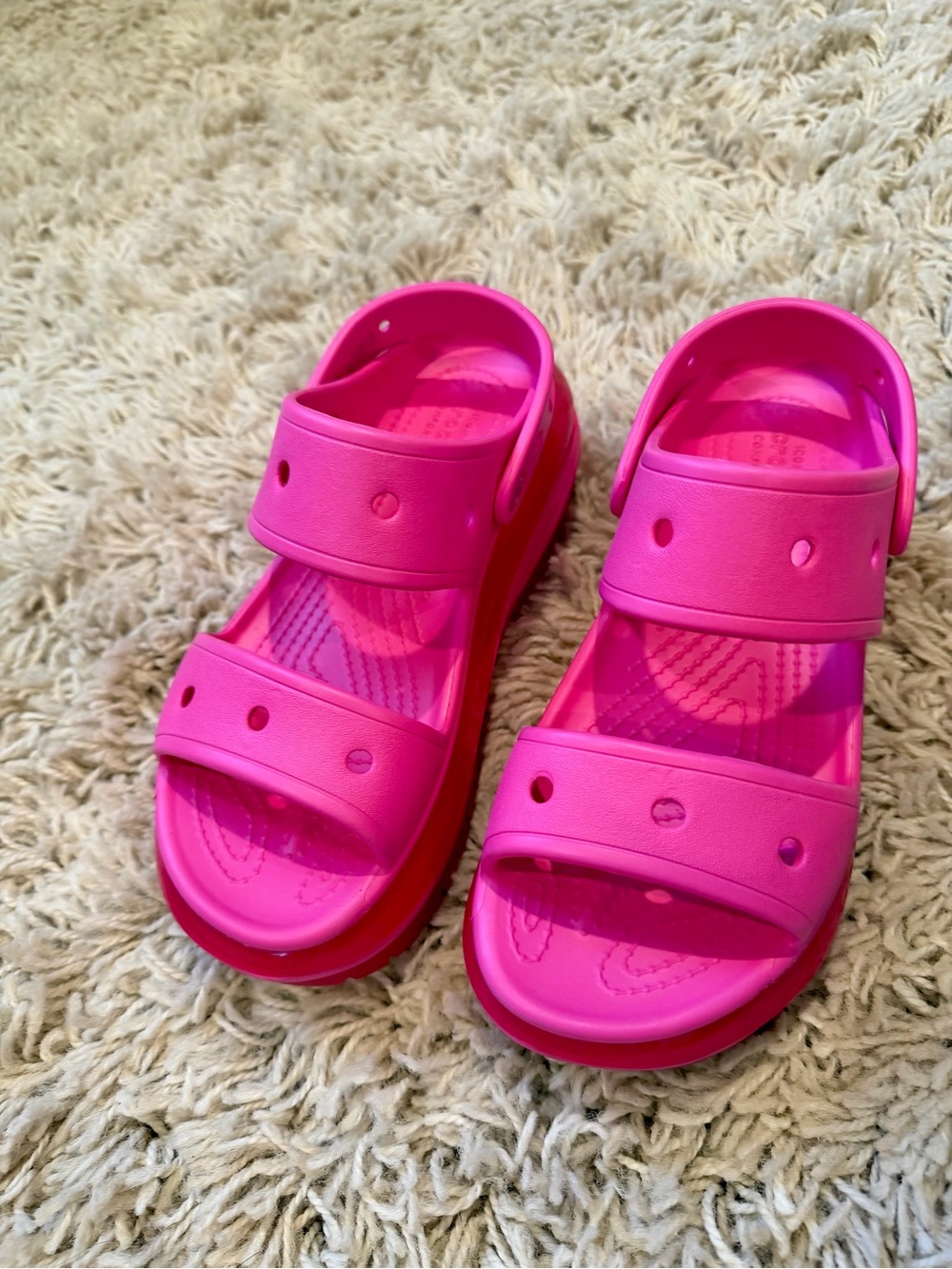 CROCS Women’s Mega Crush Sandals in Bright Pink - Picture 2 of 5